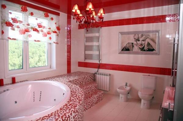 Дизайн интерьера комнаты 2x2 своими руками в красном цвете с джакузи с фото