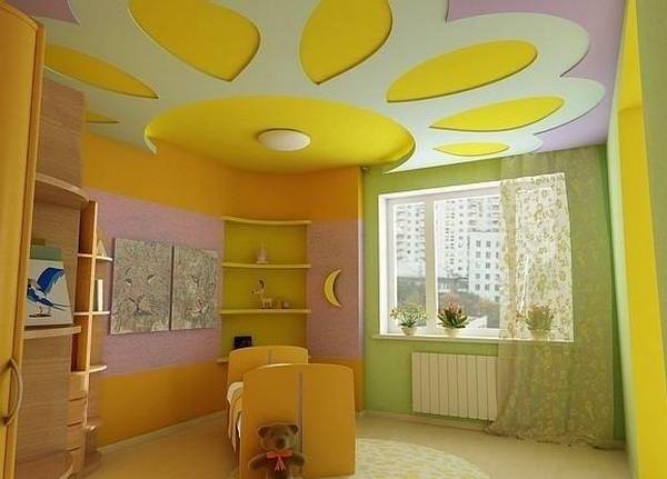 Гармония цвета в дизайне натяжного потолка с фото
