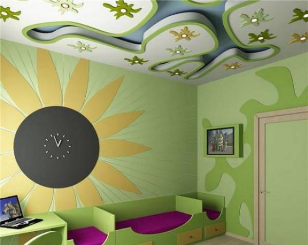 Плюсы и минусы гипсокартонных потолков в детской комнате - фото