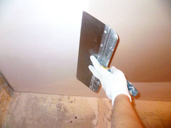 Шпаклёвка потолка из гипсокартона своими руками с фото